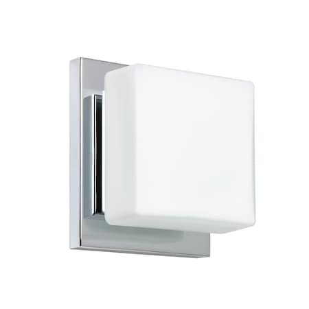 Besa Lighting Alex Mini Sconce, Opal Matte, Chrome Finish, 1x50W Halogen 1WS-773507-CR
